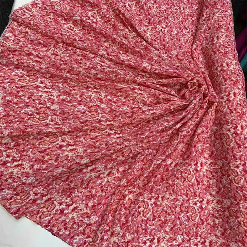 100% Rayon With Abstract Pink Colored Print 58 Inches Wide Flowy Organic Fabric
