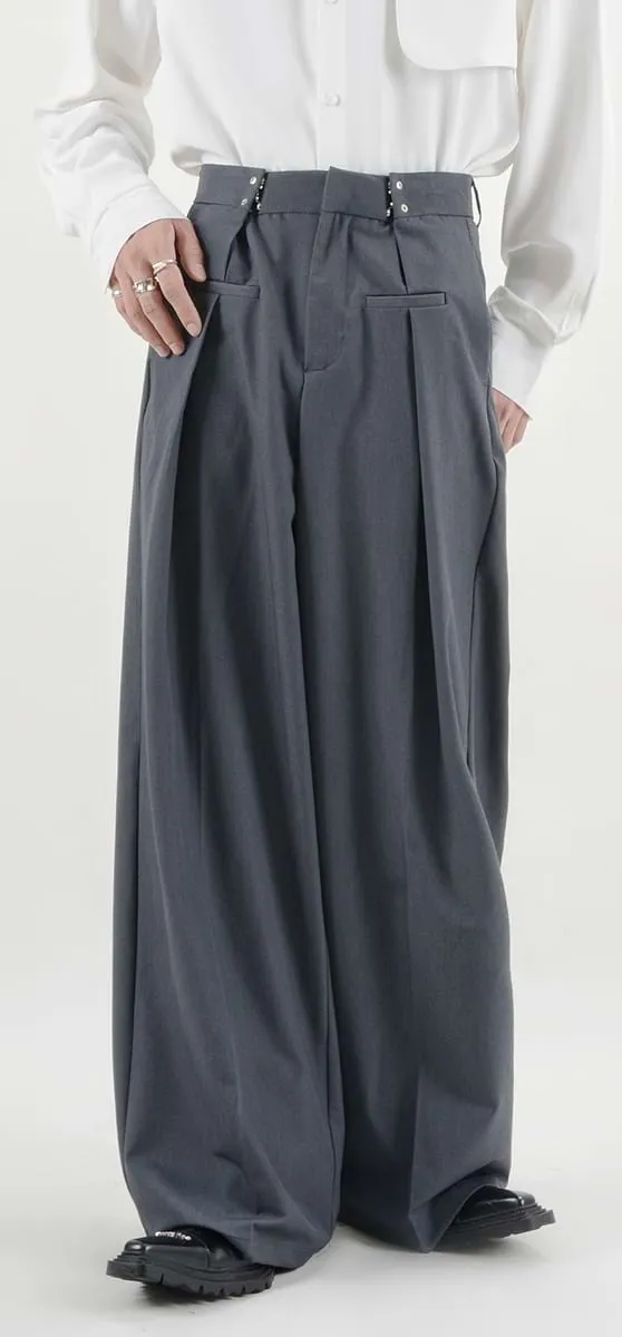 Adjustable Waist Pleated Pants