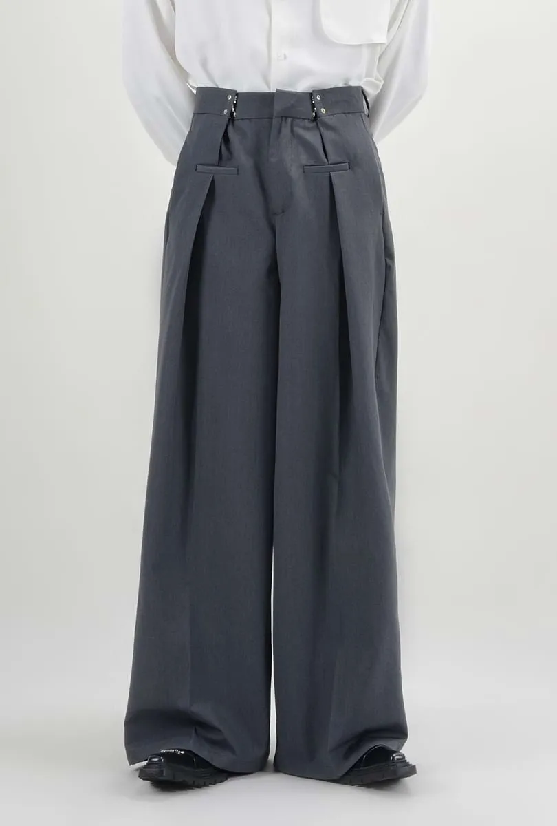 Adjustable Waist Pleated Pants