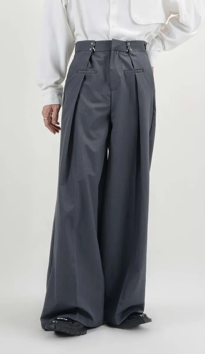 Adjustable Waist Pleated Pants