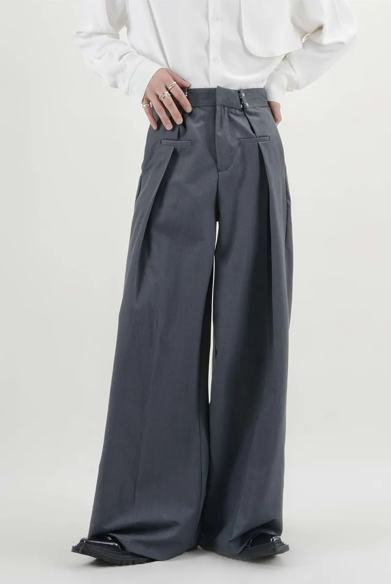 Adjustable Waist Pleated Pants