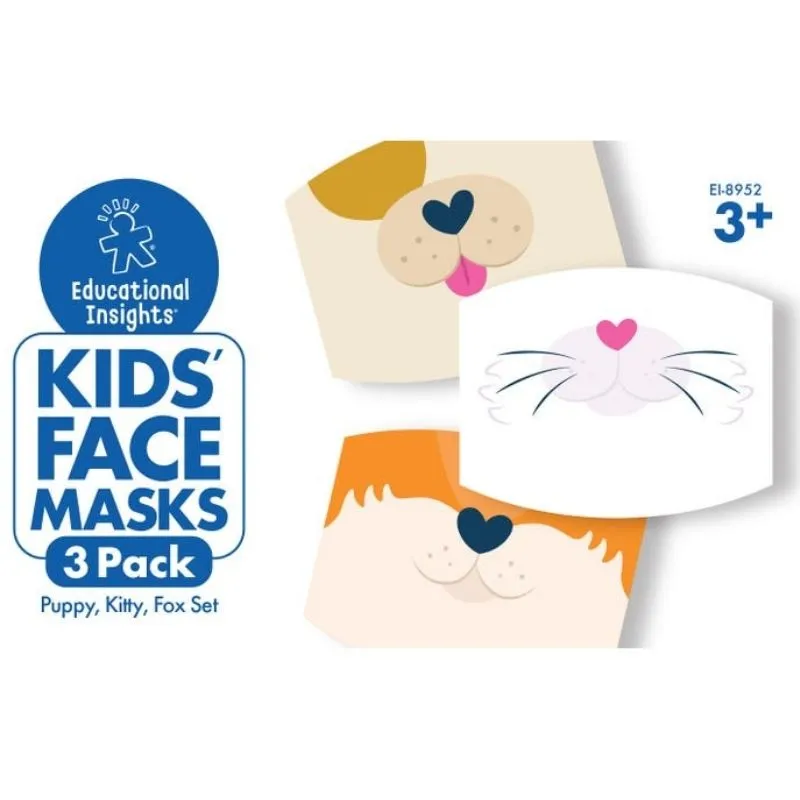 Animal Face Masks - 3 Pack