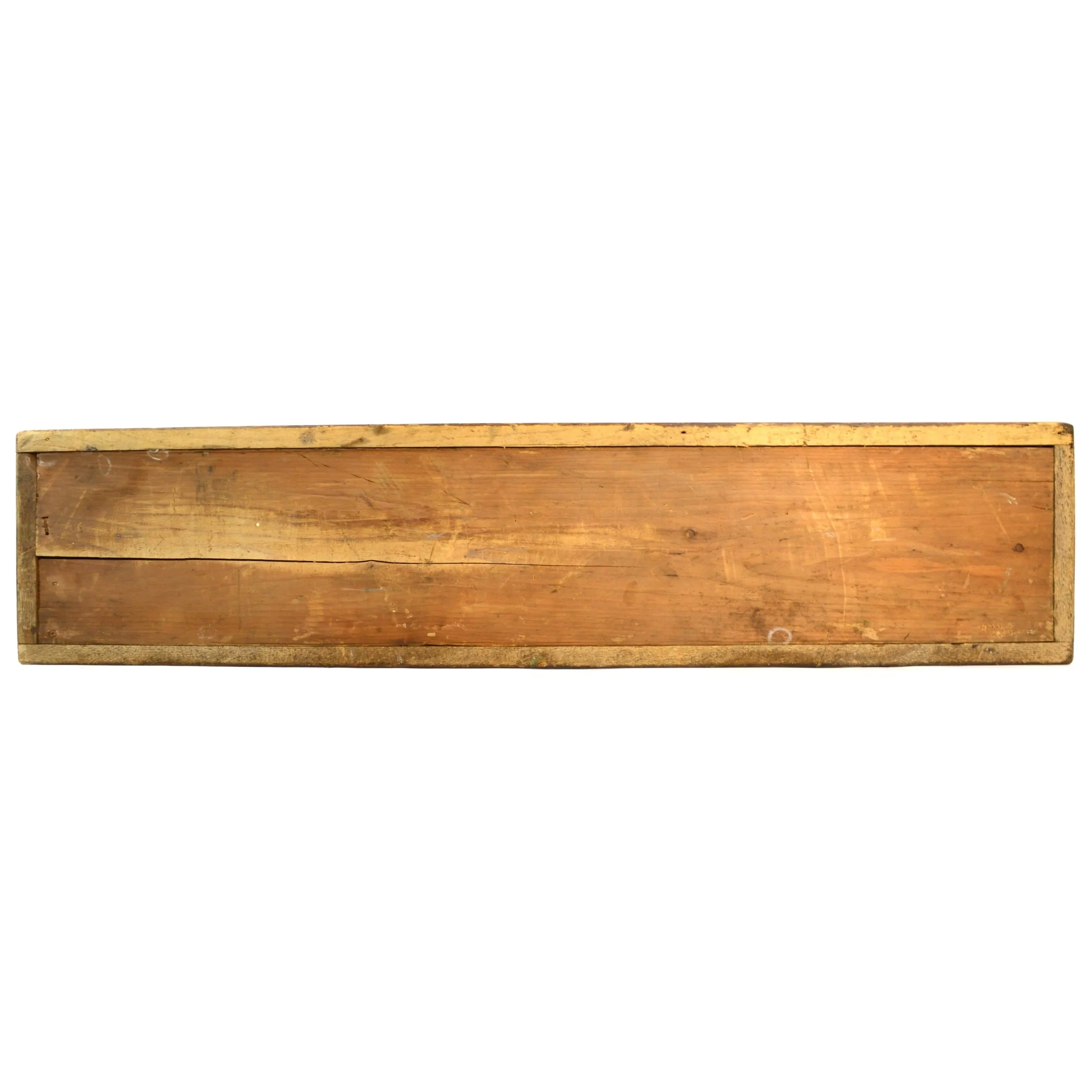 Antique CARPENTERS' TOOL BOX 33.5" Long HARDWOOD & BRASS CHEST Tiger Oak? c.19th