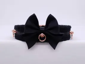 Black Lace and Rose Gold Collar