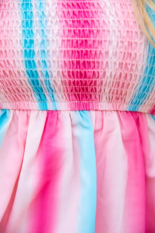 Break Away Ombre Stripe Smocked Bust Tank FINAL SALE