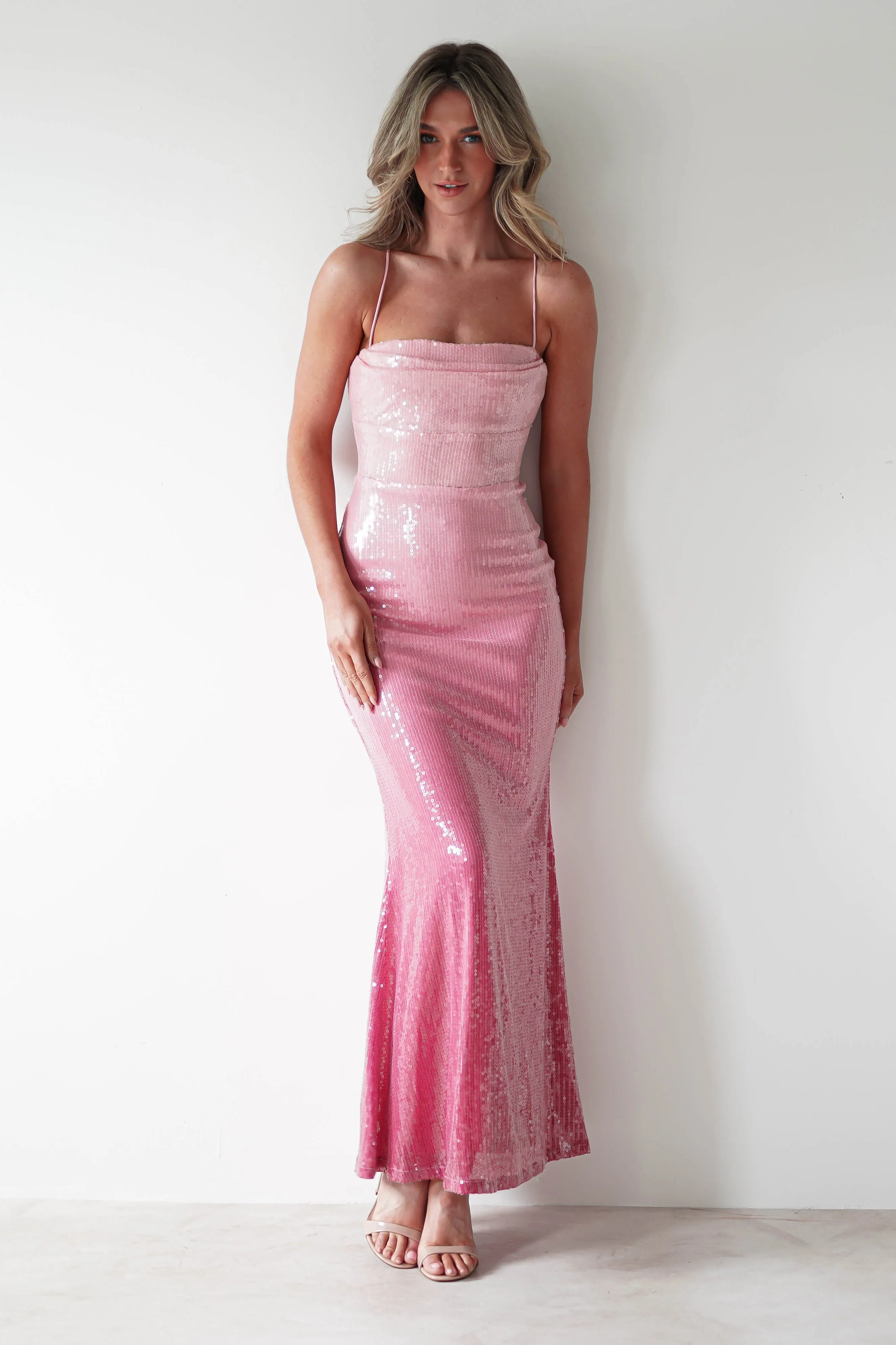 Chloé Ombre Sequin Maxi Gown | Pink