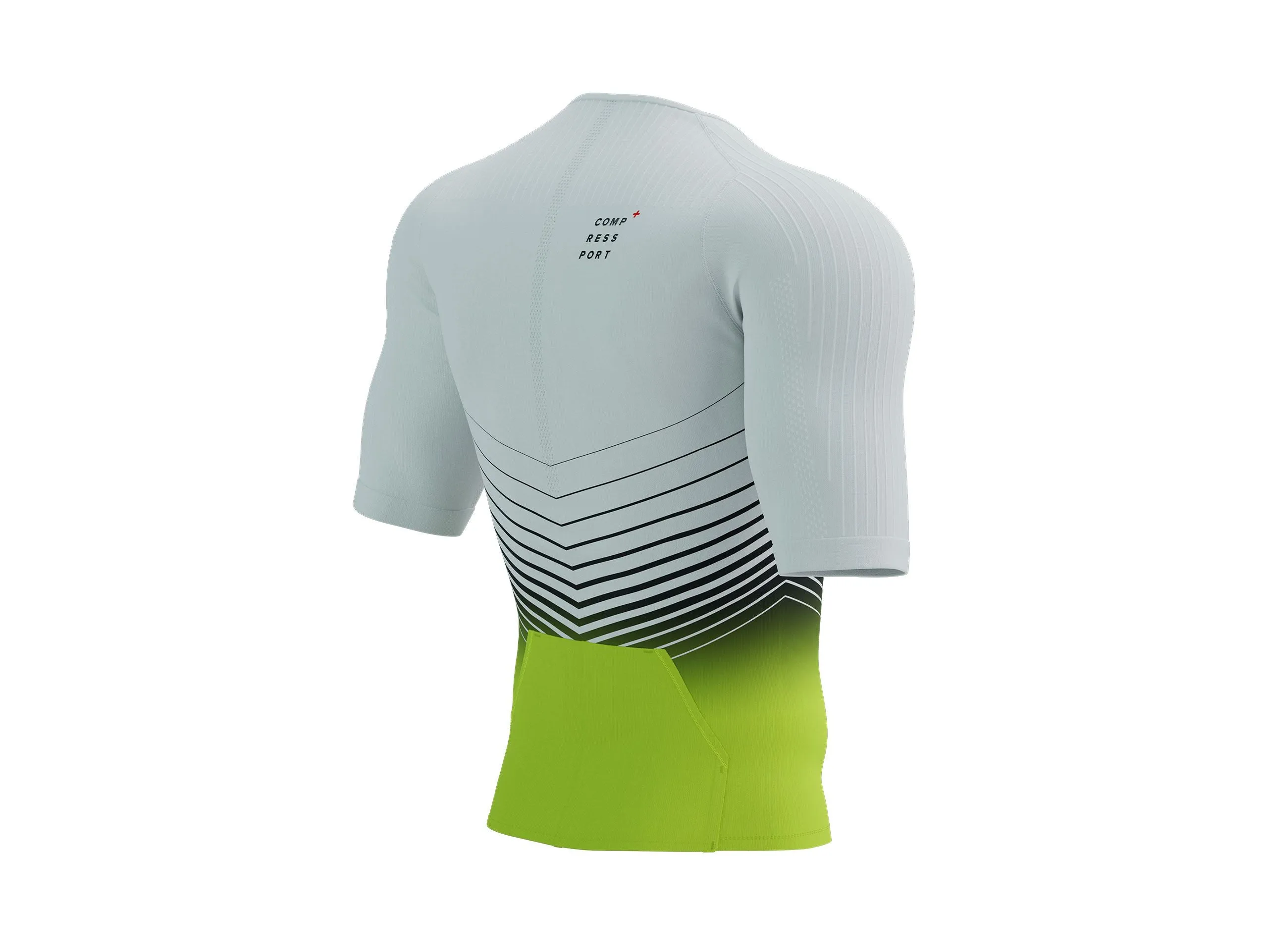 Compressport Men's Tri Postural Aero SS Top - White/Evening Primrose