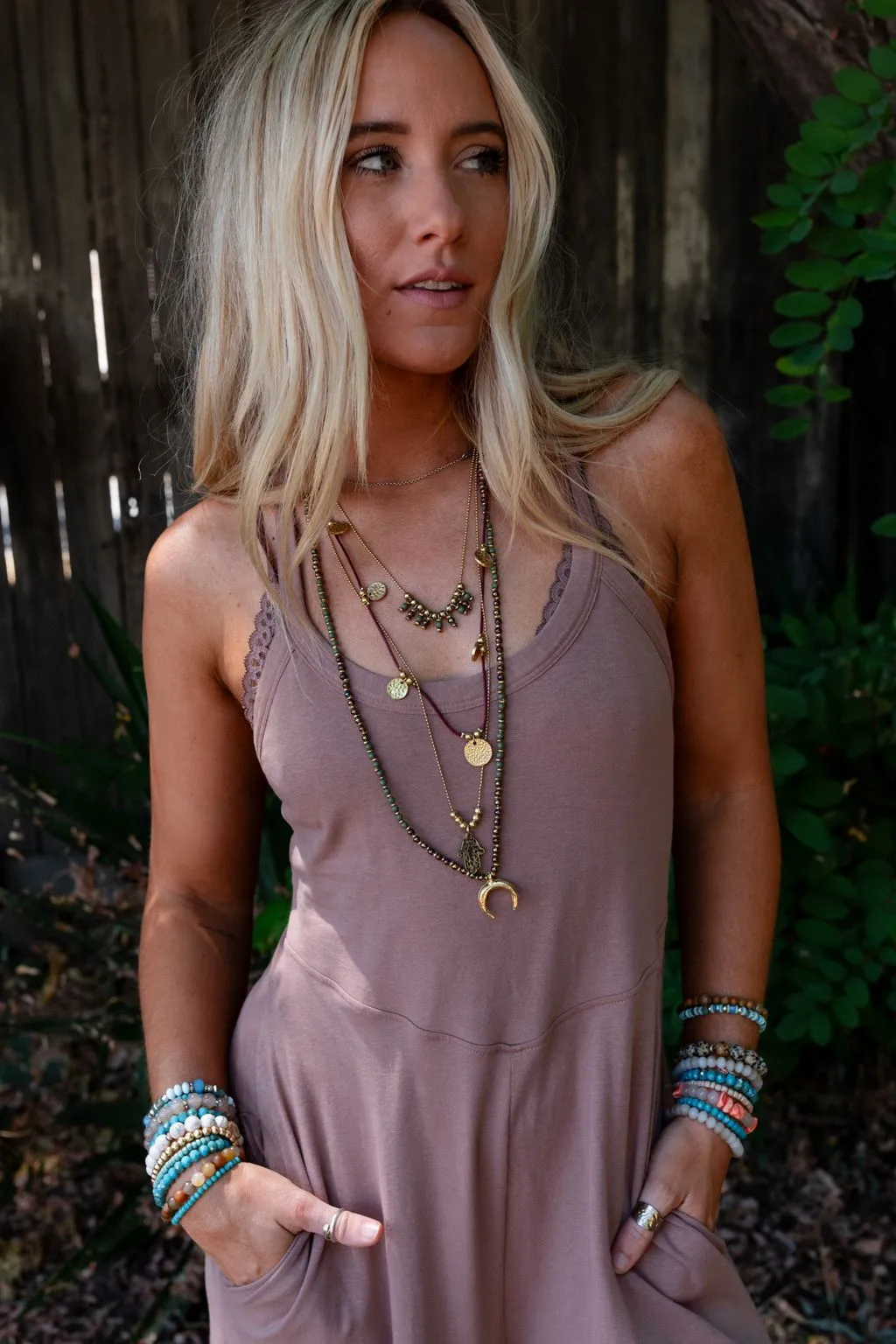 Dreamscape Layered Necklace - Burgundy Multi