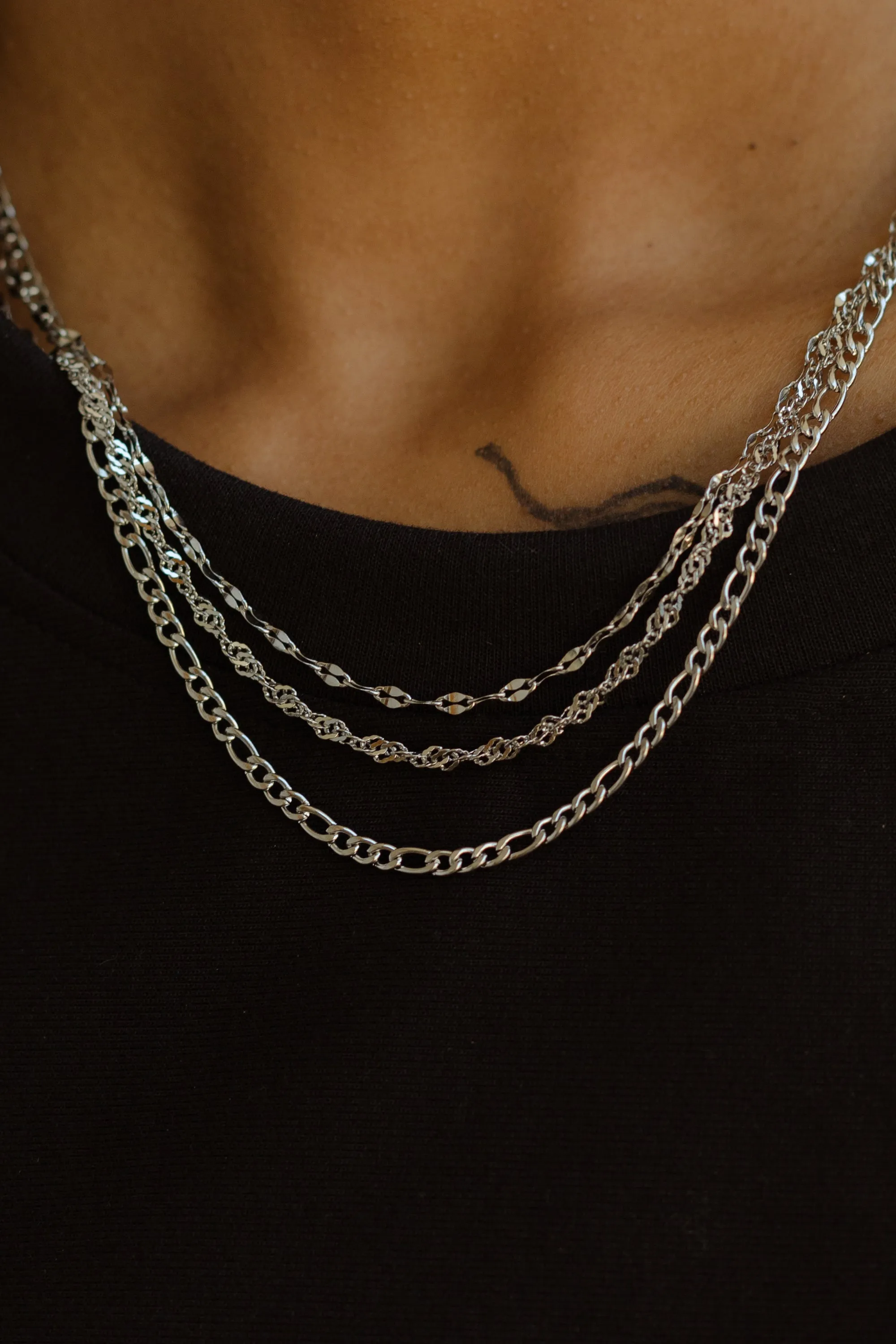 Essentials Figaro Chain Necklace 2mm
