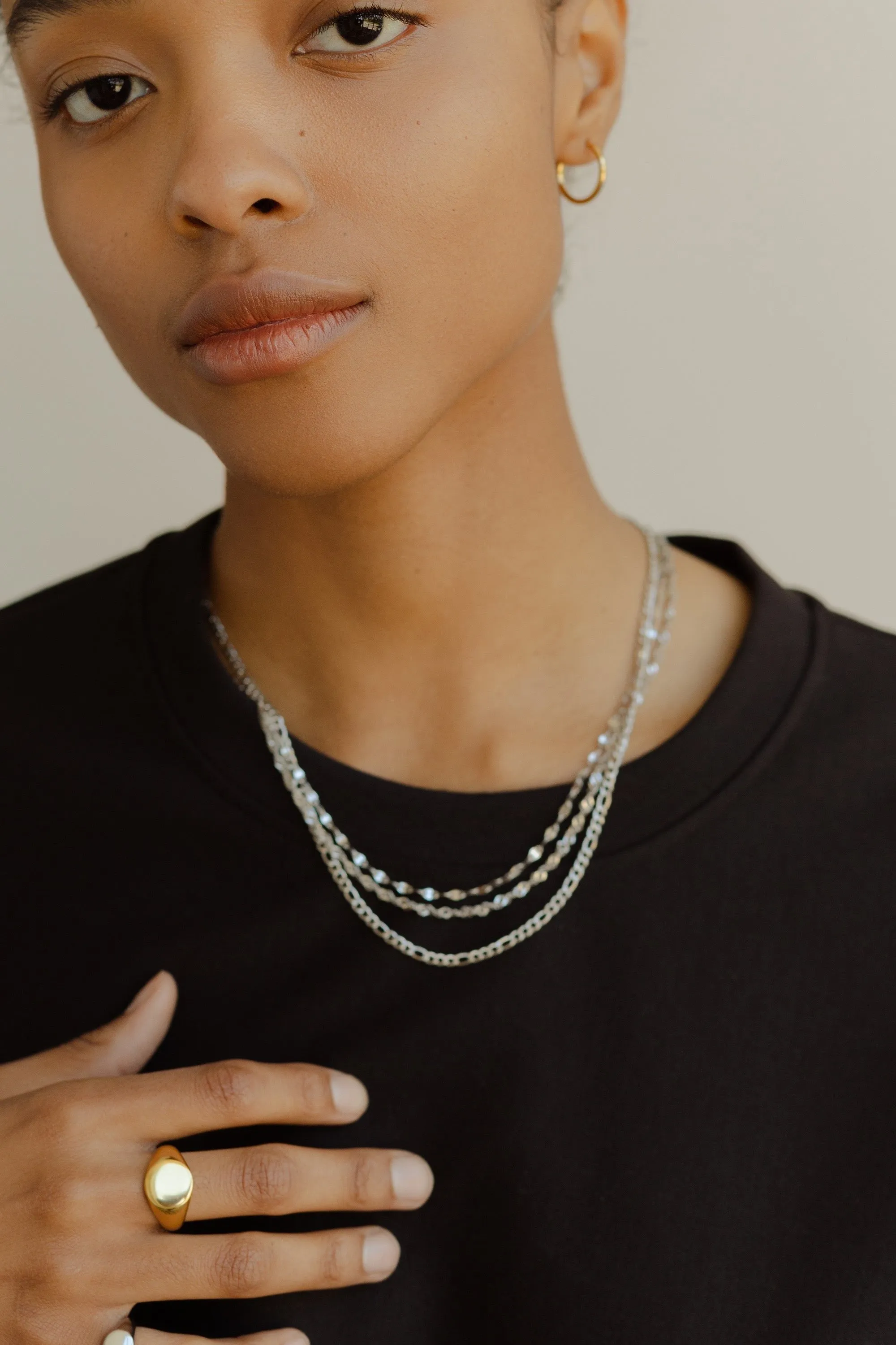 Essentials Figaro Chain Necklace 2mm