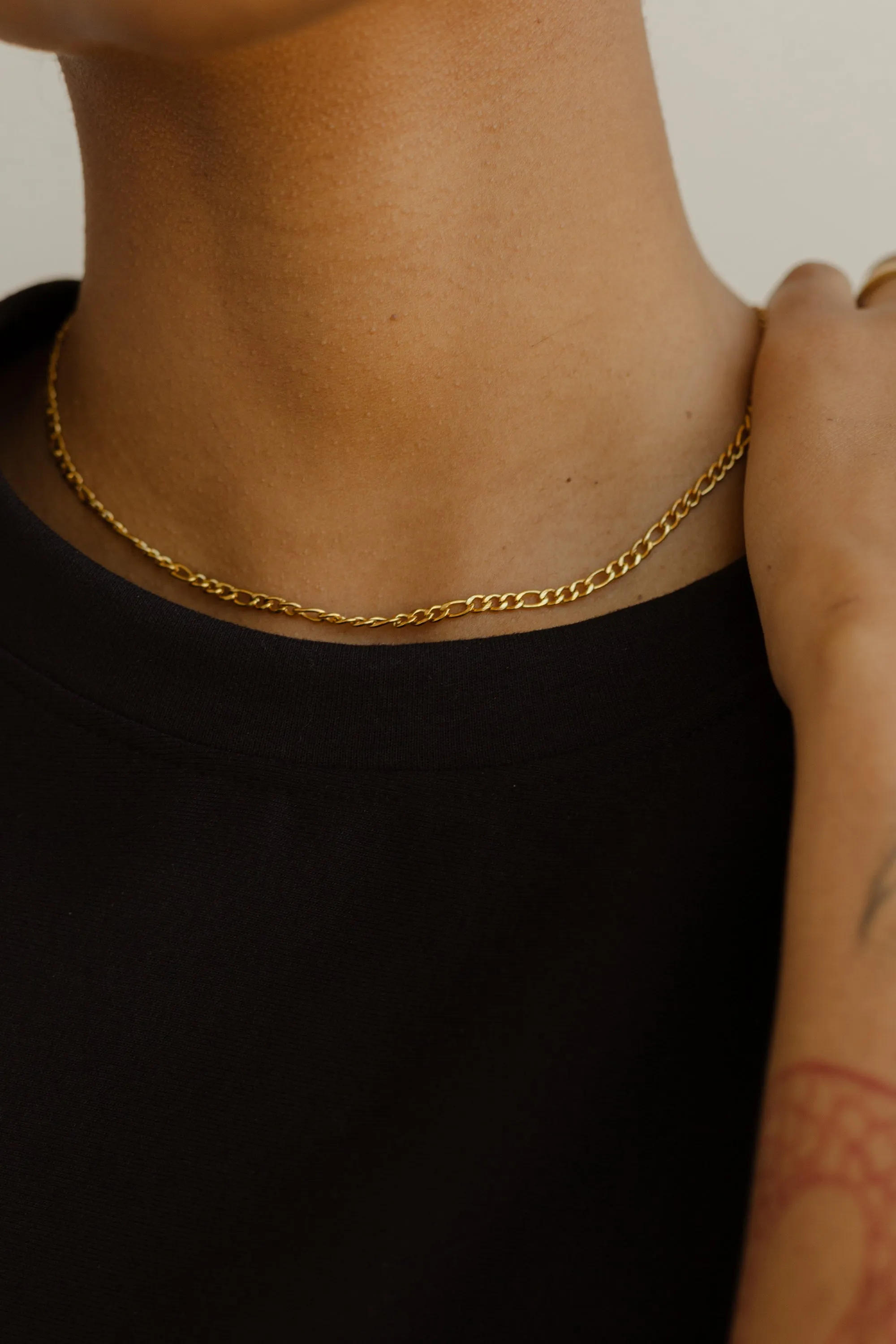 Essentials Figaro Chain Necklace 2mm