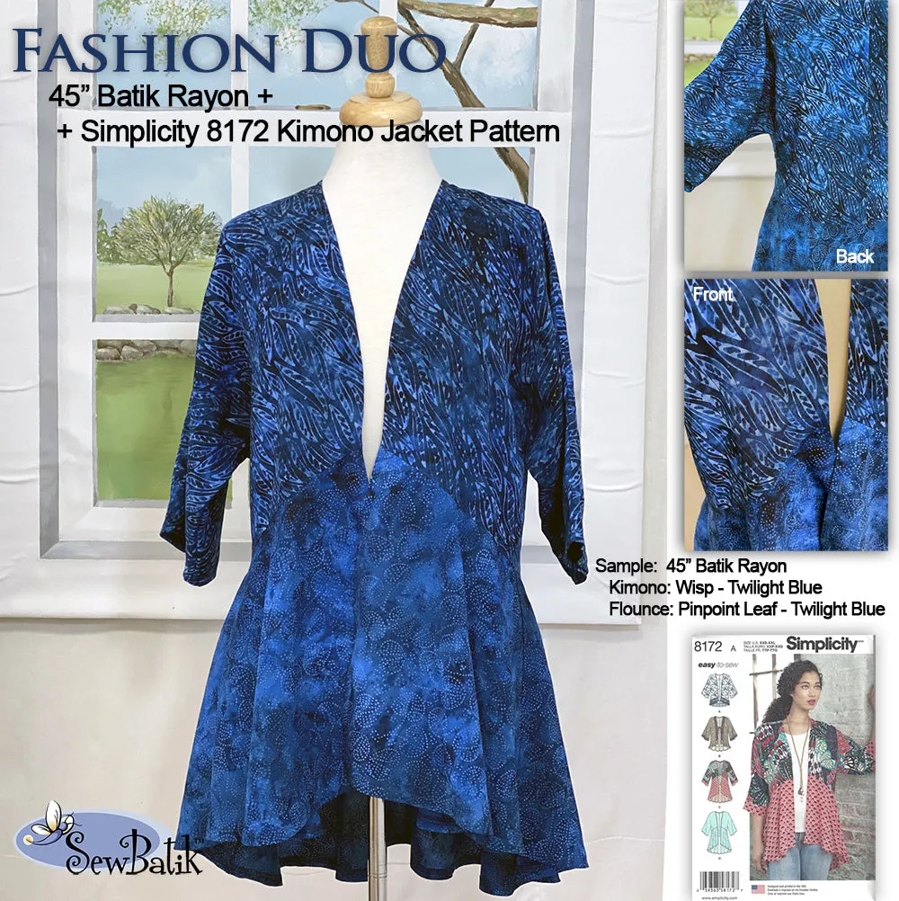 Garment Kit - Batik Rayon   Simplicity 8172 Kimono