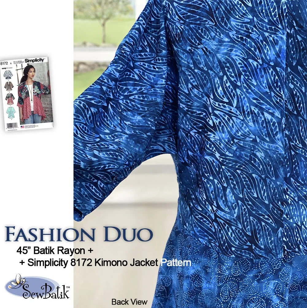 Garment Kit - Batik Rayon   Simplicity 8172 Kimono