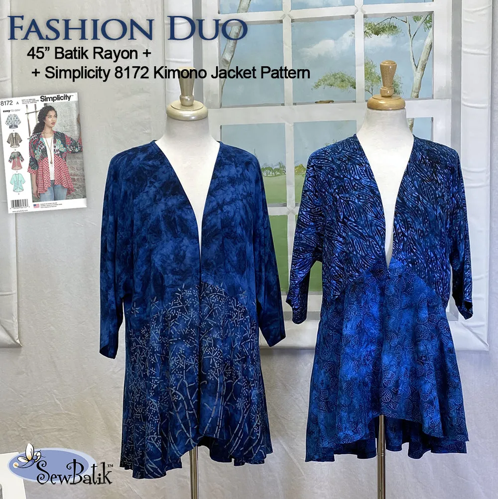 Garment Kit - Batik Rayon   Simplicity 8172 Kimono