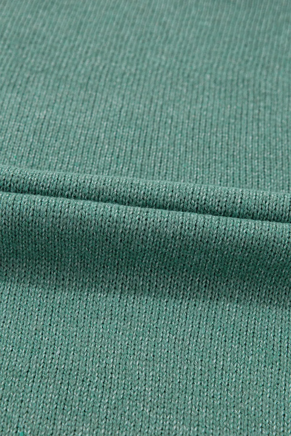 Green Star Pattern Drop Shoulder Sweater