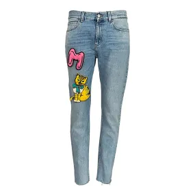 Gucci Raw Cut Jeans with Crystal Brooch