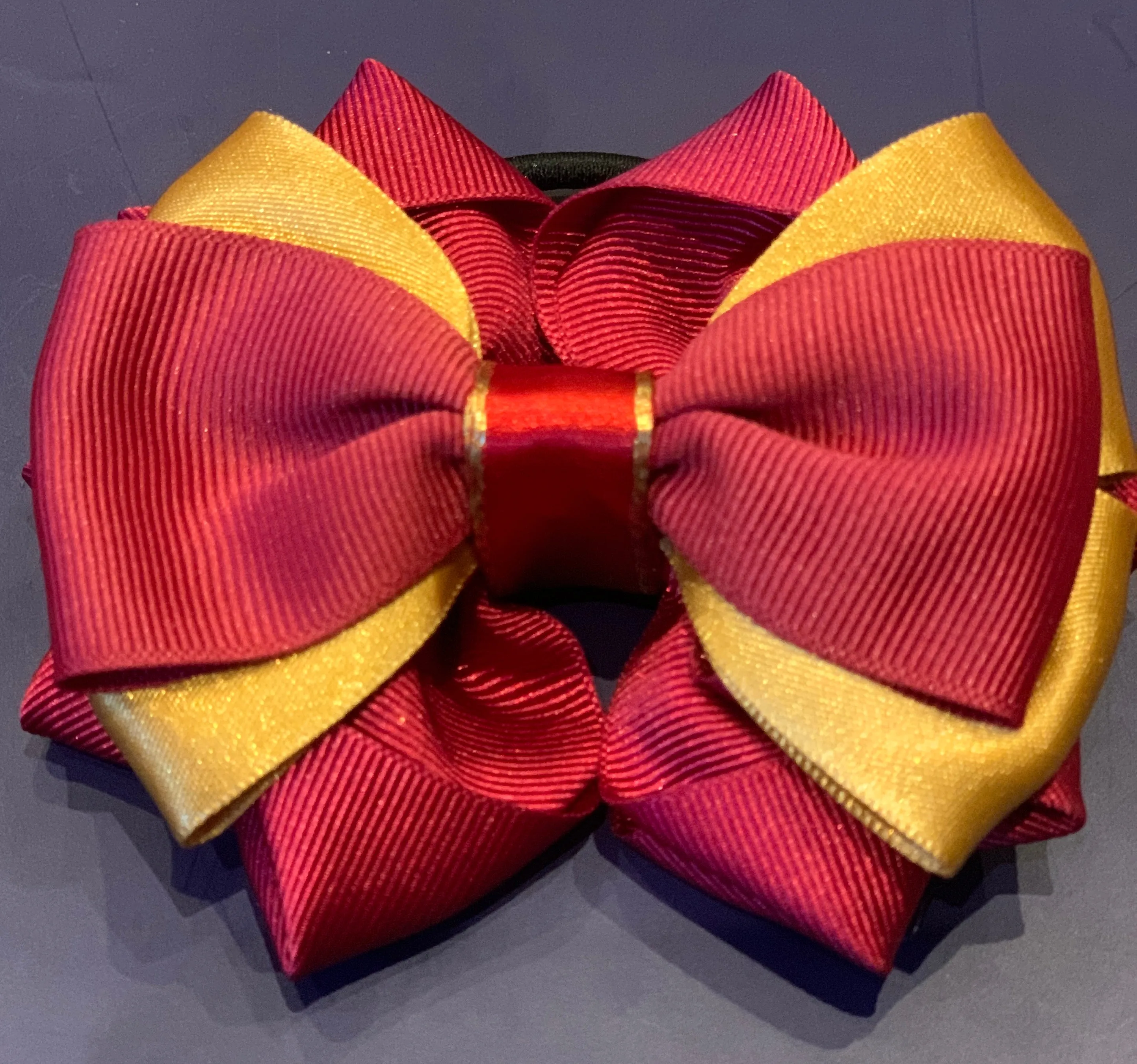 Luxury Bows: Burgundy & Old Gold Layered Bows