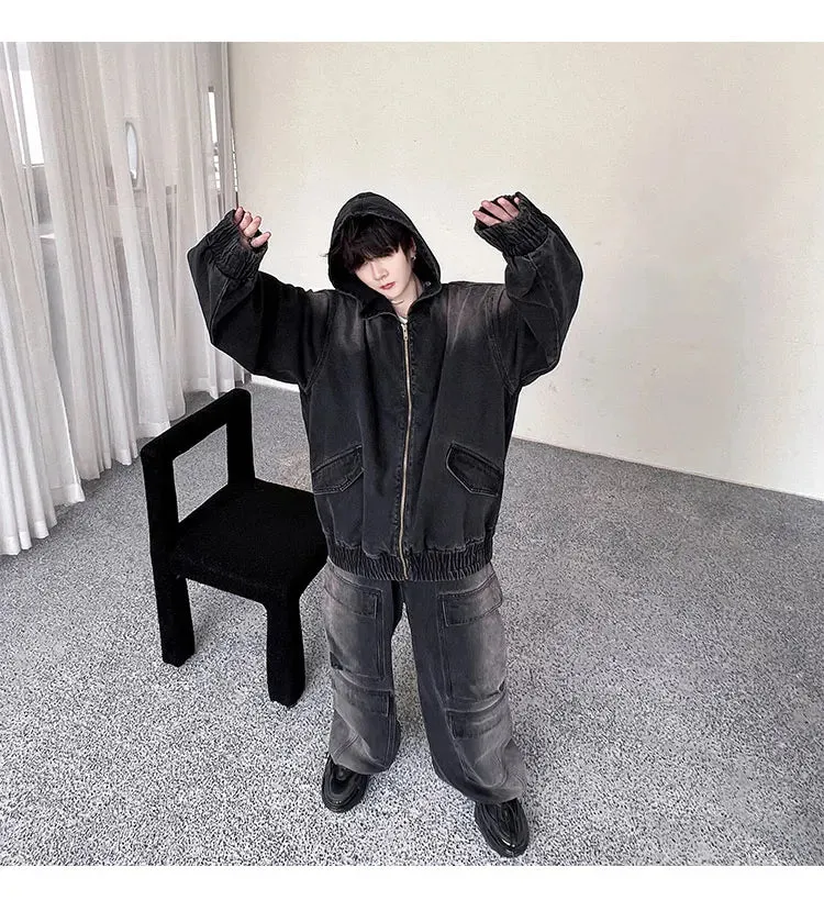 Men's Black Denim Hoodie & Jeans Set