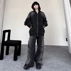 Men's Black Denim Hoodie & Jeans Set