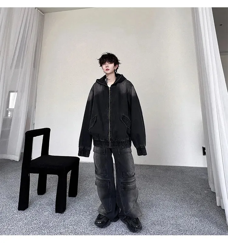 Men's Black Denim Hoodie & Jeans Set