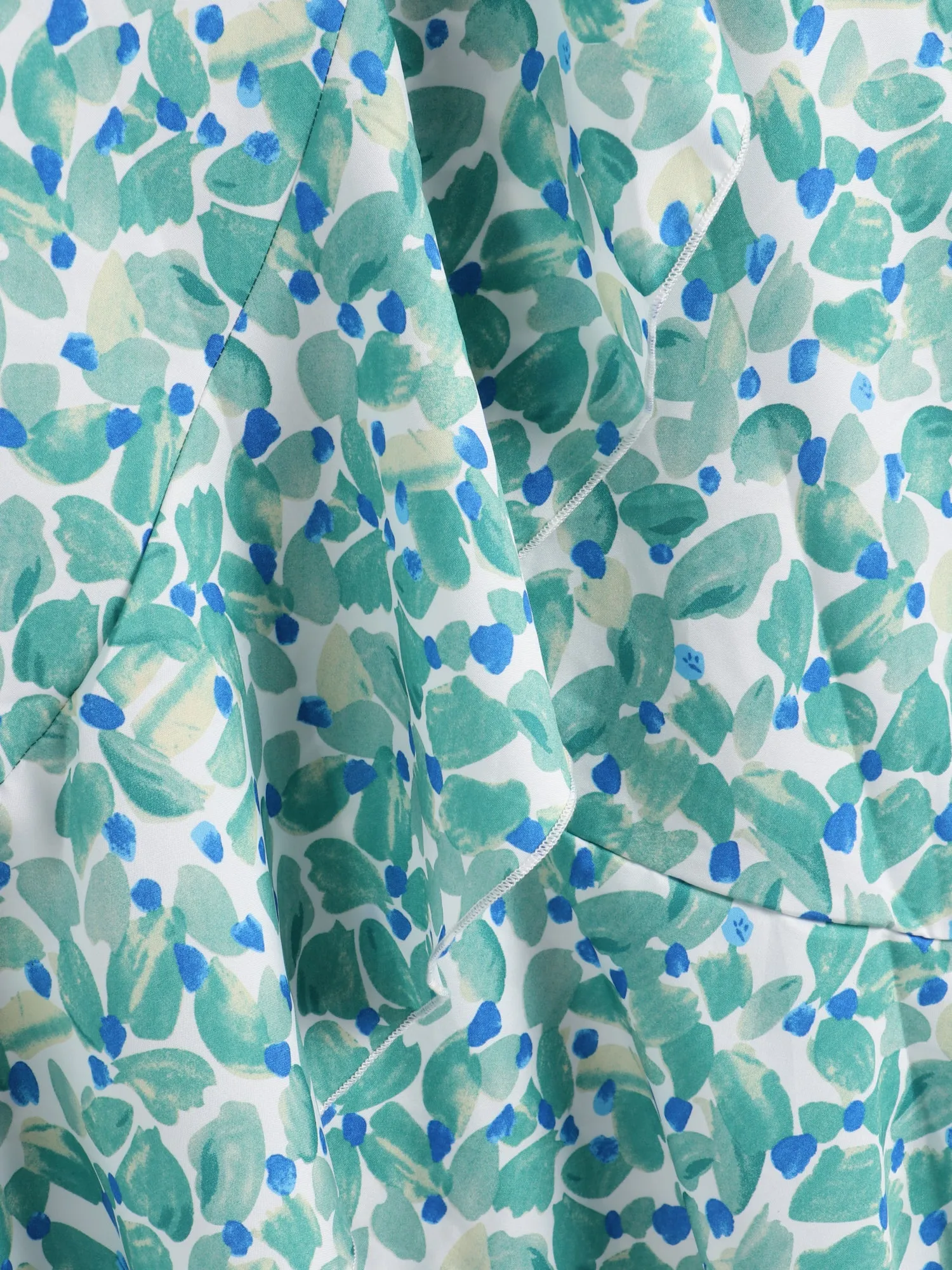 Midsize Floral Print Ruffle Wrap and Tie Midi Skirt