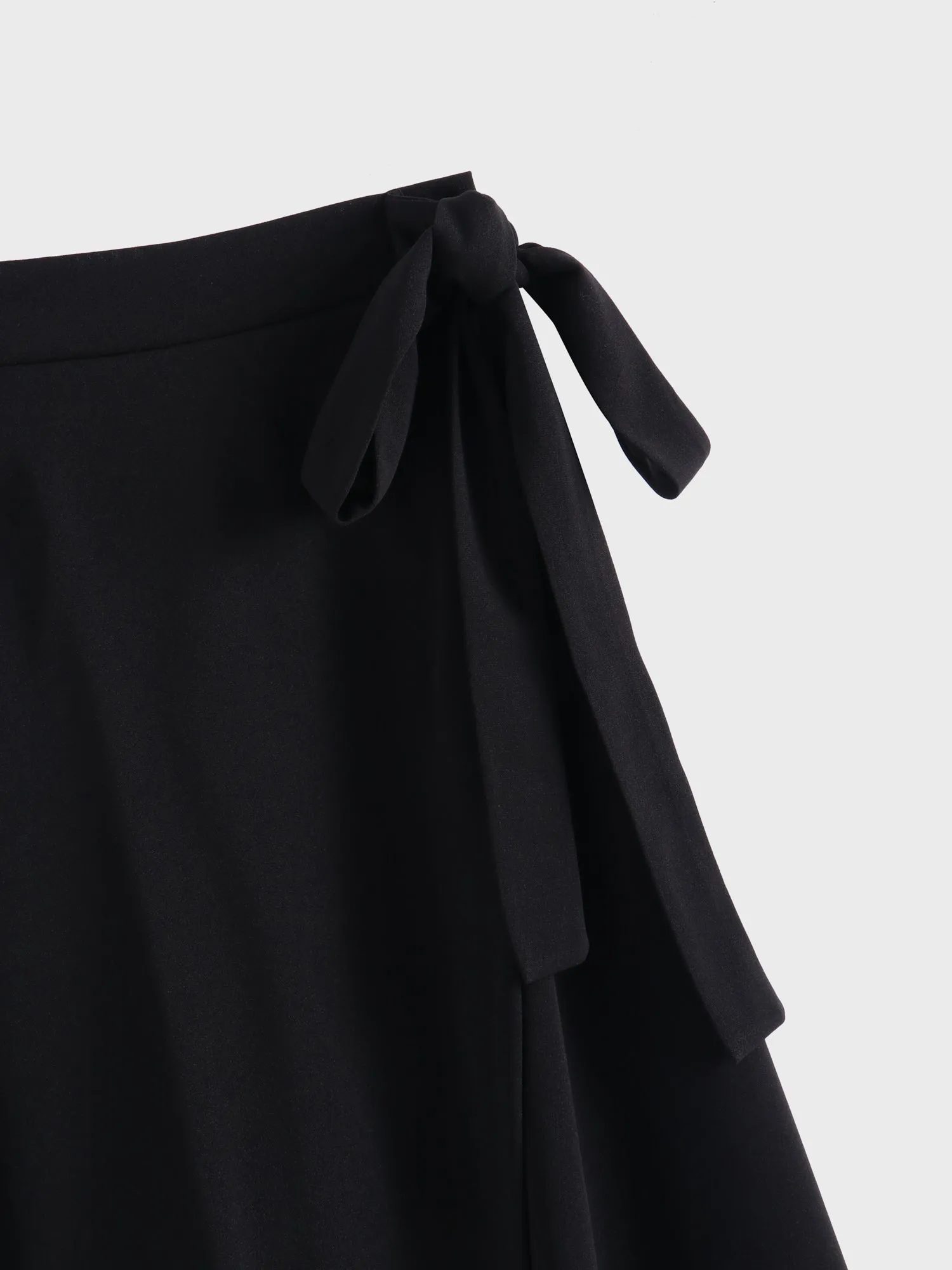 Midsize High Waist Tie Chiffon Ruffle Wrap Skirt