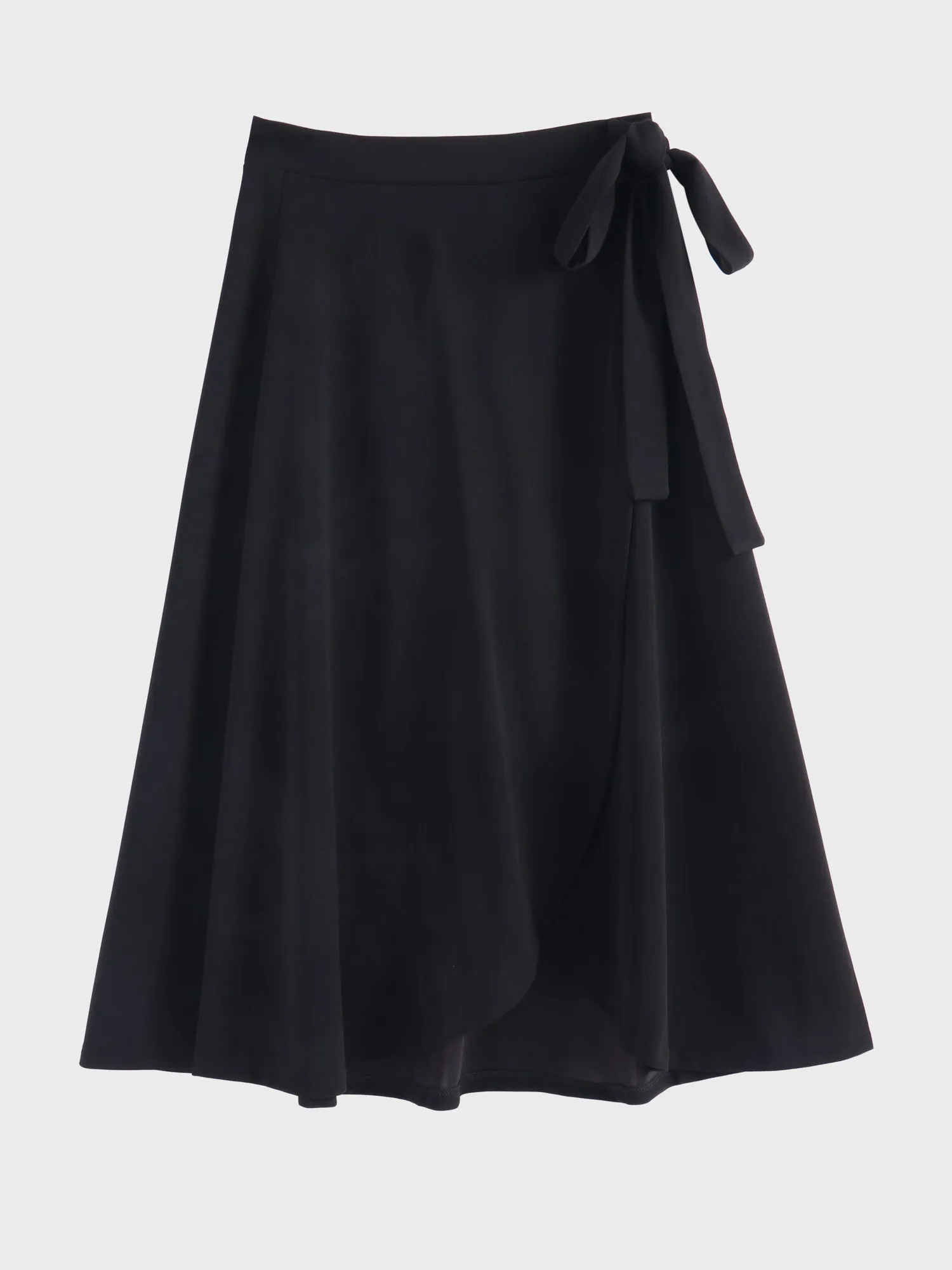 Midsize High Waist Tie Chiffon Ruffle Wrap Skirt