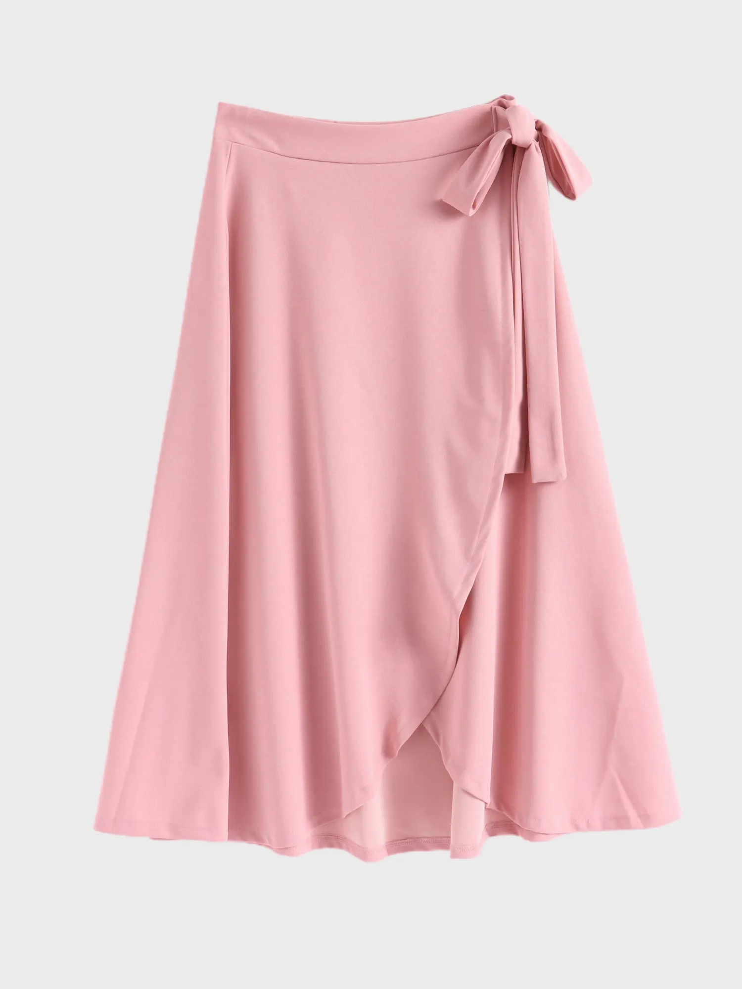 Midsize High Waist Tie Chiffon Ruffle Wrap Skirt