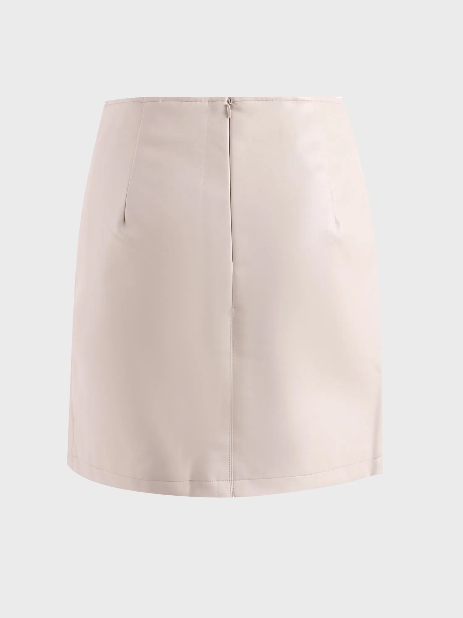 Midsize High-Waisted Leather Skirt with Split