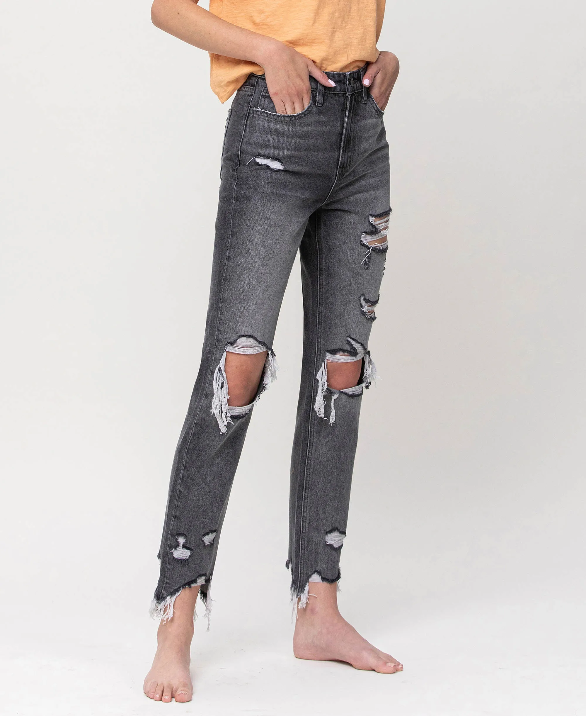 Saltwater - Super High Rise Straight Ankle Jeans