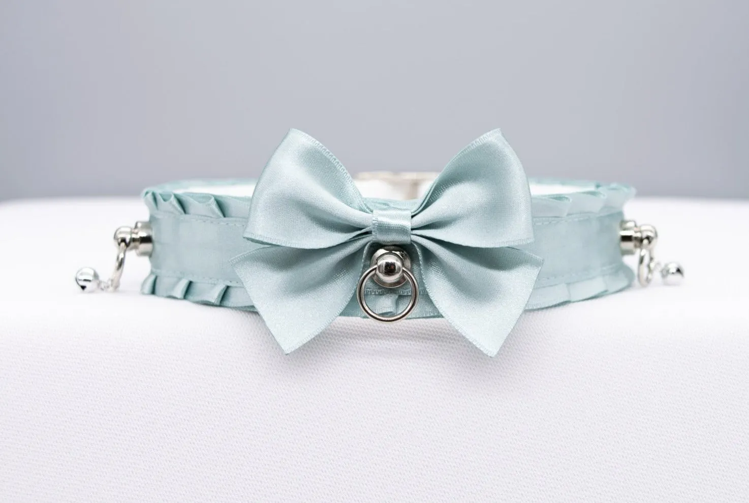 Seafoam and Silver Luxury BDSM Collar