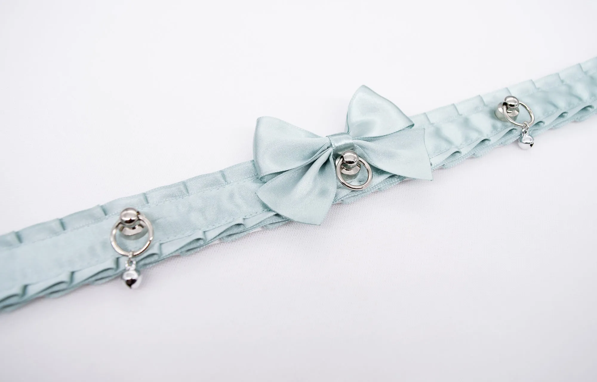 Seafoam and Silver Luxury BDSM Collar