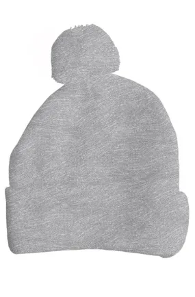 SMF Heather Grey Pom Pom Beanie