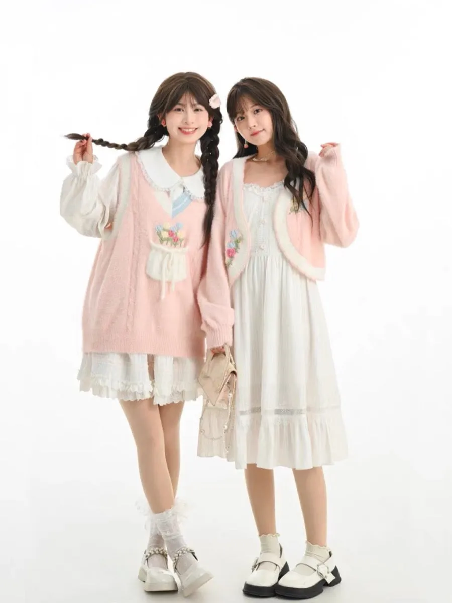 Tulip Daydreams French Imitation Mink V-Neck Vest