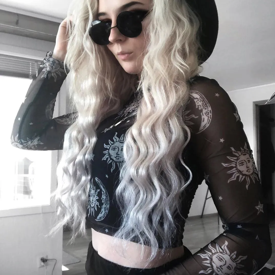 'Twilight' Alt Moon and Sun Mesh Top