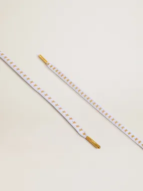 White laces with gold stars